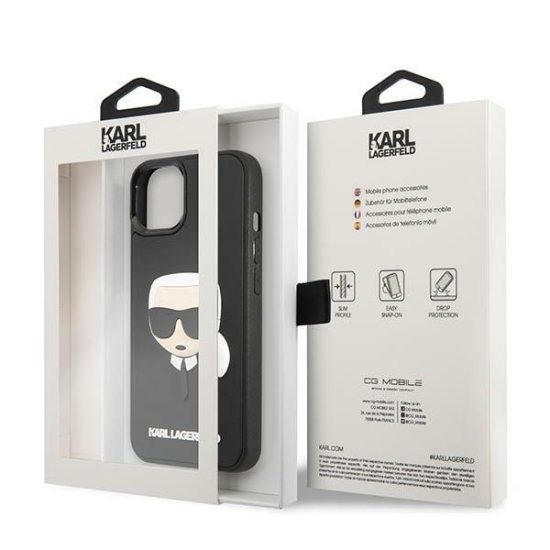Karl Lagerfeld Hardcase 3D Rubber Karl`s Head iPhone 14 Μαύρη